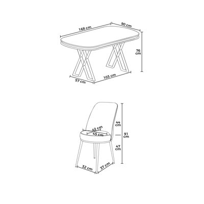 Dining Table & Chairs Set (7 Pieces)
