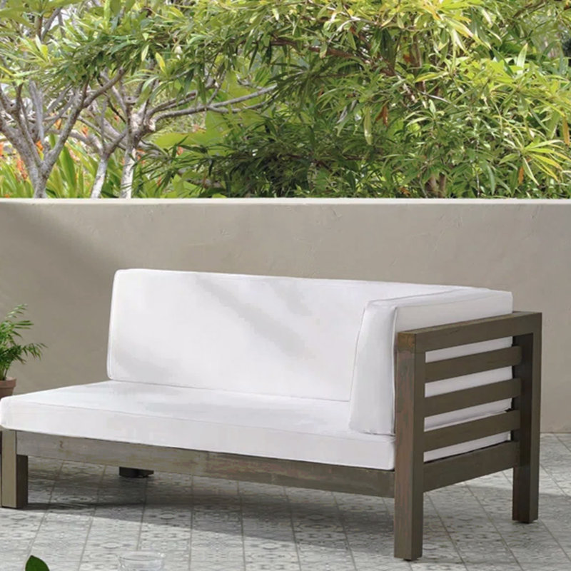Banc d'angle, White Cushion/Gray Frame