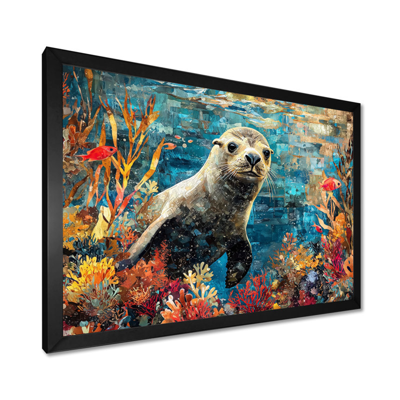 Hardie - Animals Wall Art, Single Picture Framed Print, Black, 12" H x 20" W