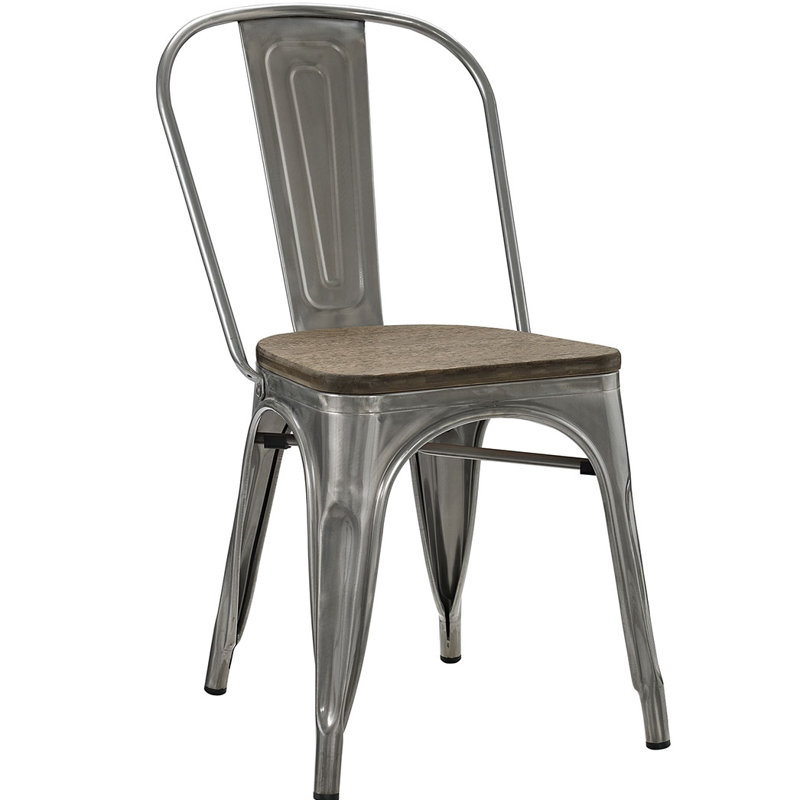 Djafar 18'' H Stacking Side Chair, Gunmetal