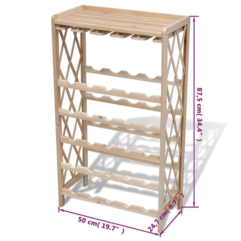 Teebar Floor Wine Bottle Rack Brown