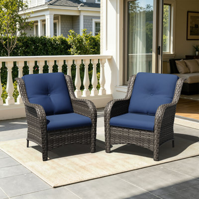 Aleshire Patio Outdoor Wicker Lounge Chairs Set of 2