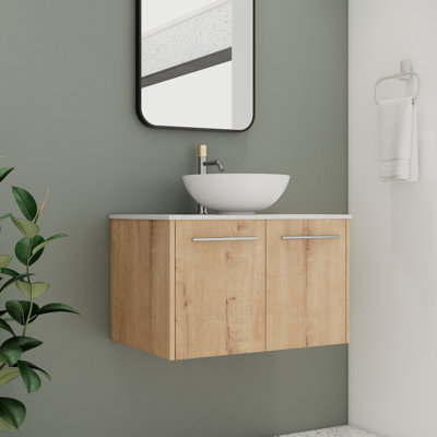 Meuble-lavabo mural simple 30 po avec comptoir en céramique