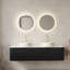 Meuble-lavabo de 60 po avec lavabo et lavabos 60 po, 2 tiroirs, 2 lavabos ronds en céramique blanc mat et plateau en pierre frittée blanc de Carrare, pré-assemblé, couleur noire-1577319974-1577319992