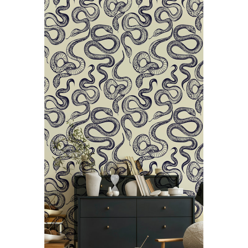 Papier peint Snake, Crème, crème