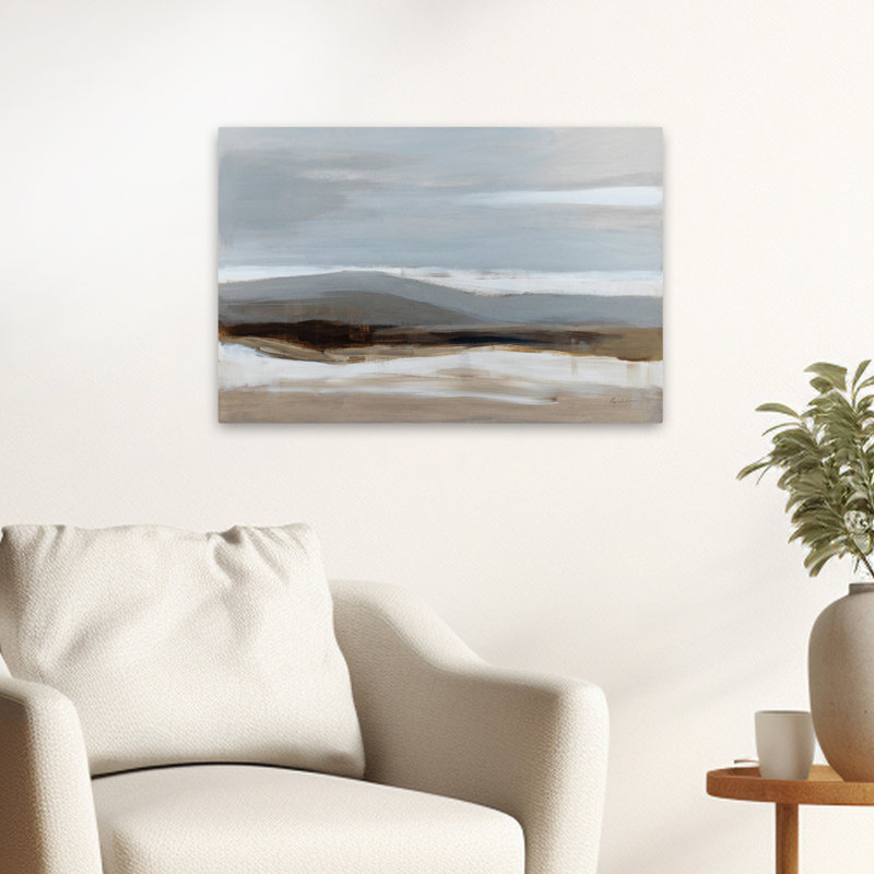 Paysage contemporain et bohémien de janvier, H 24 po x l 16 po