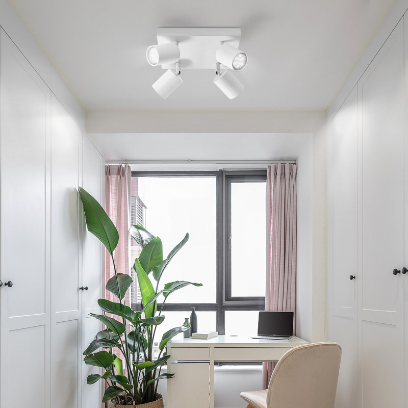 Modern 4 -light ceiling spotlight: White 330 ° swiveling GU10 wall spotlight - without bulbs