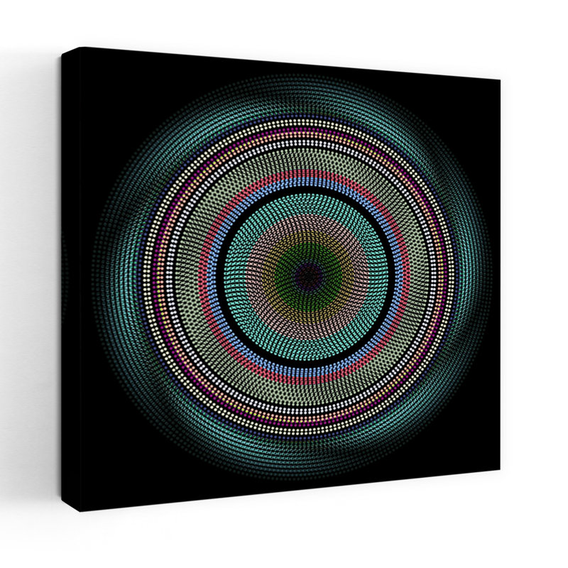 Art contemporain, art mural géométrique coloré et audacieux, H 18" x l 18"