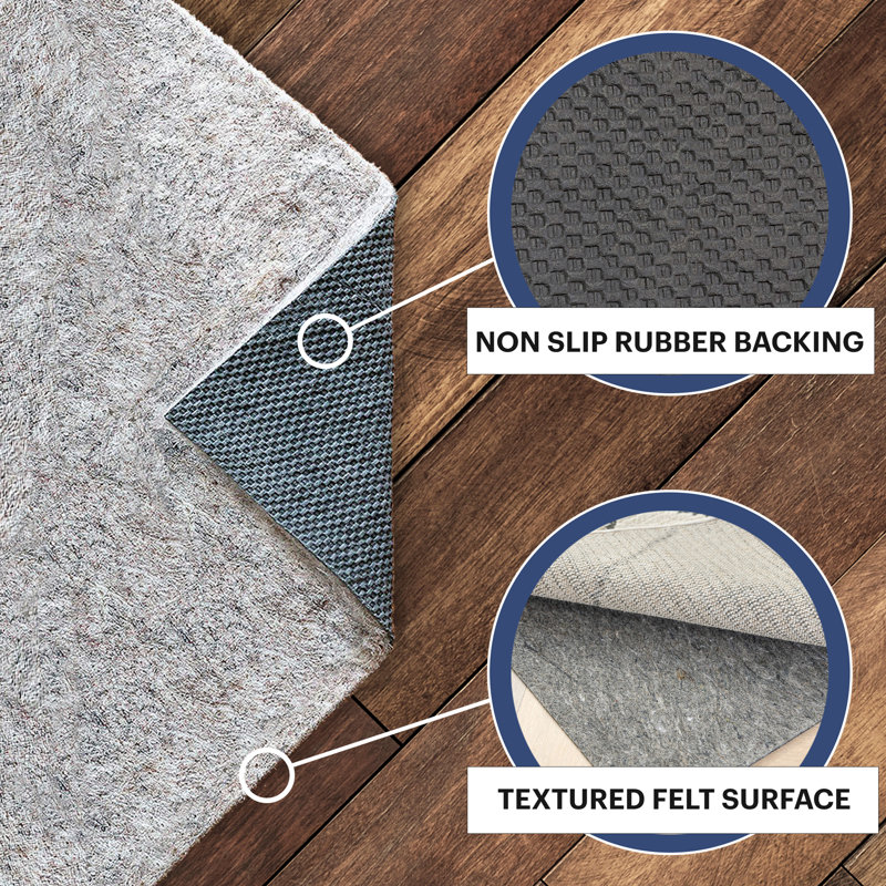 Classic Non-Slip Felt & Rubber Rug Pad (1/4"), Rectangle 2' x 3', 0.13"