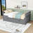 Wood Daybed with Drawers and Trundle