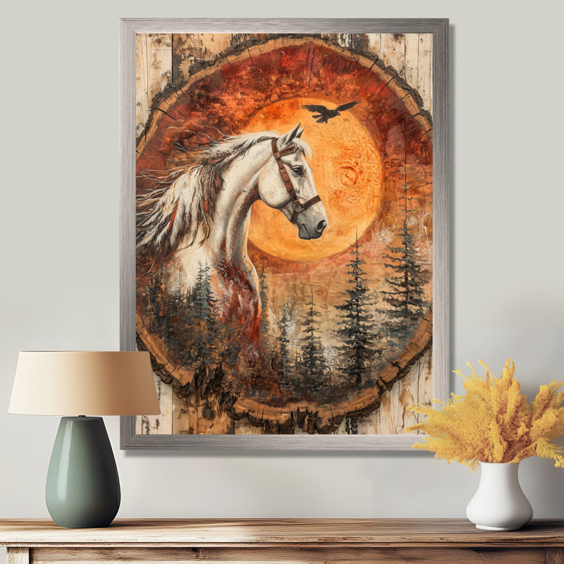 Gobourne - animaux, art mural, salon, H 20 po x l 12 po, Picture Framed, Argent argent