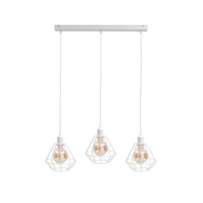 Gertie 3 - Light Geometric Pendant, White