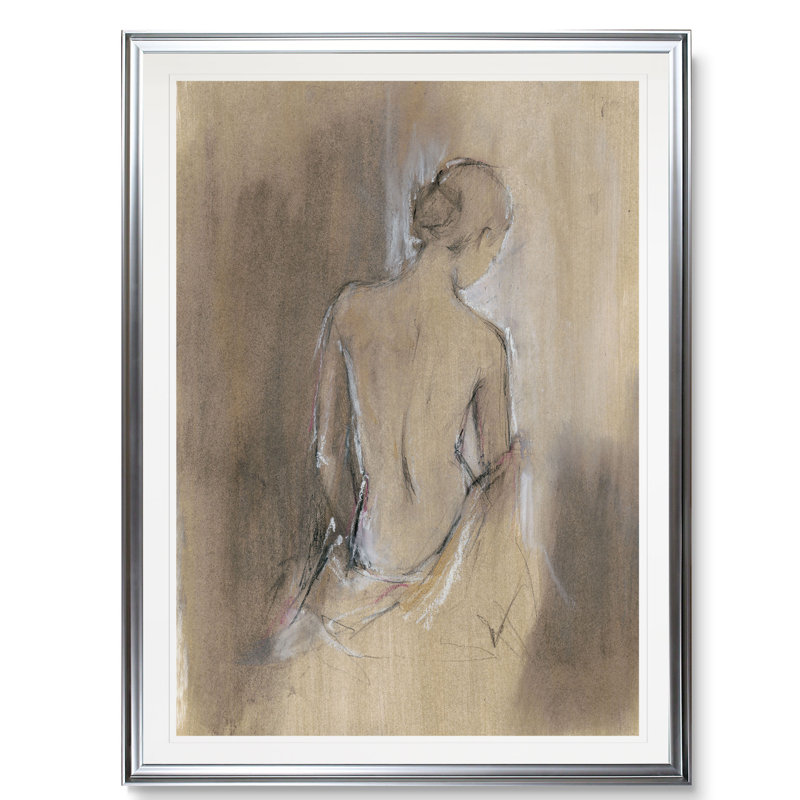 « contemporaine draped figures ii », impression, H 30 po x l 22 po x P 1,5 po, Cadre argenté