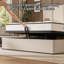 Lit tapissier avec rangement à levage hydraulique, lit plateforme avec 2 tables de chevet attachées, beige-132269446-132269448