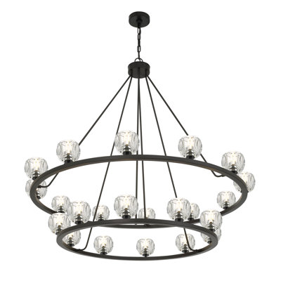 Lustre à DEL noir mat 48 po Krasnoo
