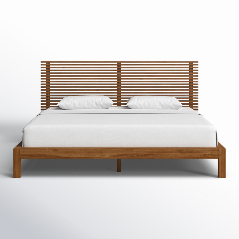 Finnian Unfinished Solid Wood Platform Bed, California King, Walnut