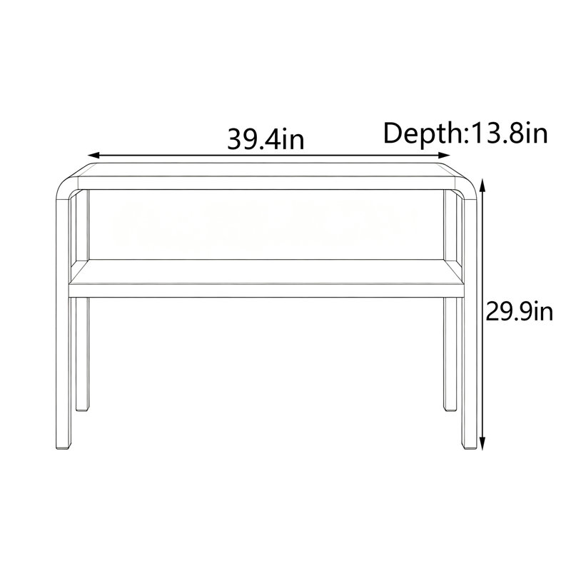 Console Wabi-Sabi, H 29,9 po x l 39,4 po x P 13,8 po, Marron foncé, Marron foncé, Marron foncé