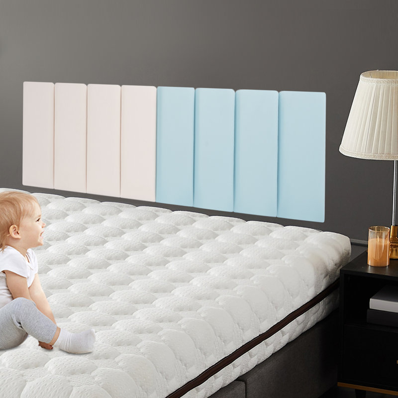 8PCS Artificial Leather Wall Panels, Blue