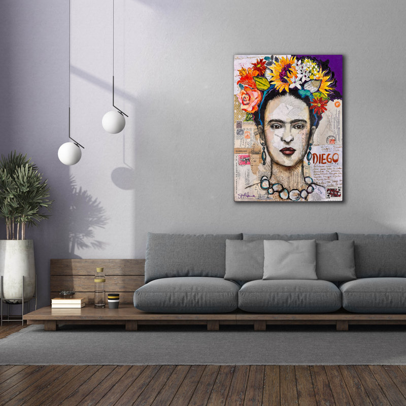 «Frida And Diego» par St Hilaire Elizabeth, art mural sur toile, H 54 po x l 40 po