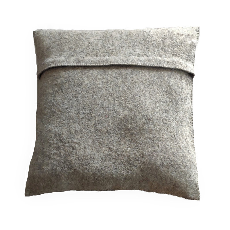Hand Felted Wool Pillow - Bear Silhouette - 20", Gray/White, Pillow (includes insert)