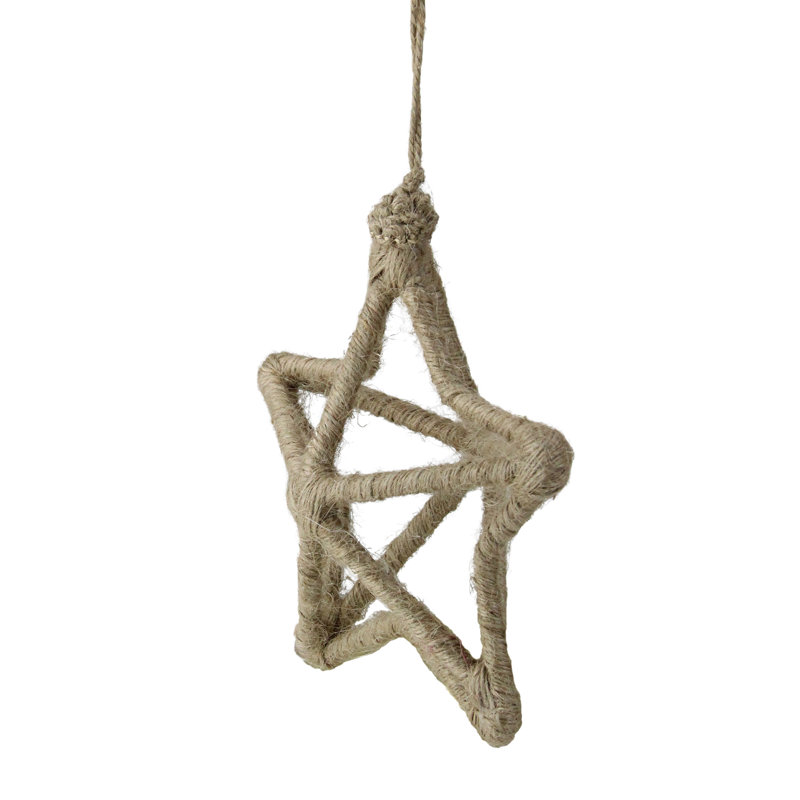 Ornement de Noël 12 po en jute 12 étoiles