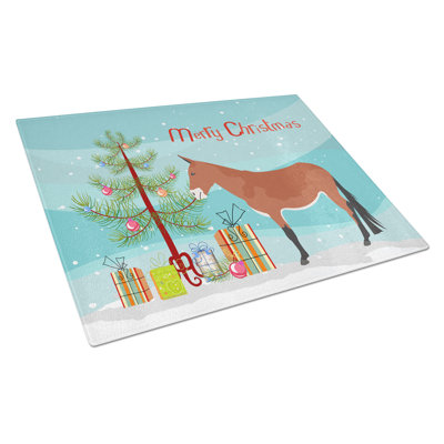 Planche à découper de noël mule en verre trempé caroline