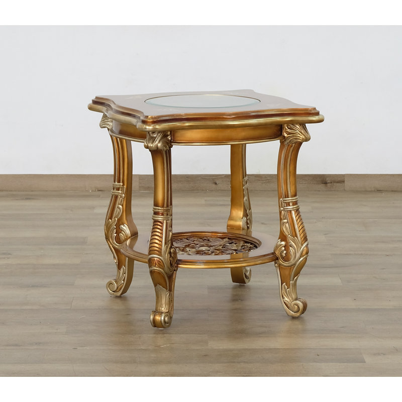 Table de bout à plateau en verre de la collection Saltz