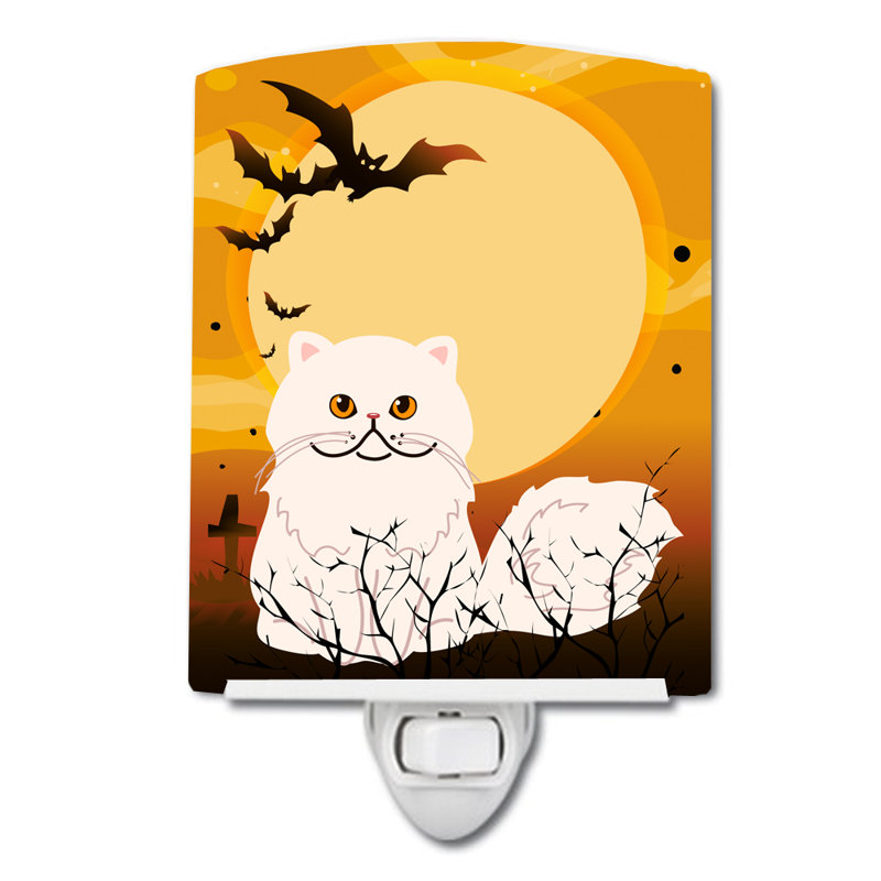Halloween Persian Cat Ceramic Night Light