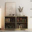 Buffet en bois moderne avec rangement, grand buffet cannelé avec tablettes réglables, crédence, console d'appoint-575174281