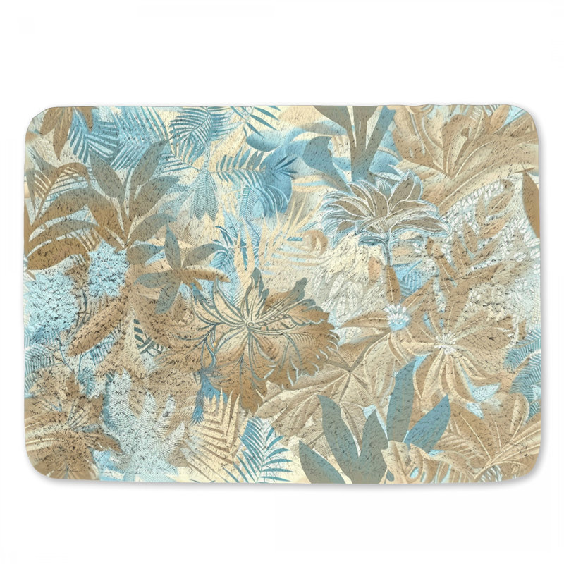 Tapis de bain tropical feuillage tropical, L 17 po x L 24 po