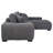 Plather Charcoal Grey Upholstered Sectional Chaise Sofa - Modern Elegance-1877813951