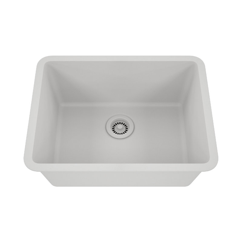  Évier de cuisine en platine 23 po x 18 po, Blanc