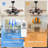 42" Retractable Ceiling Fan With Light And Remote, Farmhouse 6 Speeds Caged Ceiling Fan For Bedroom