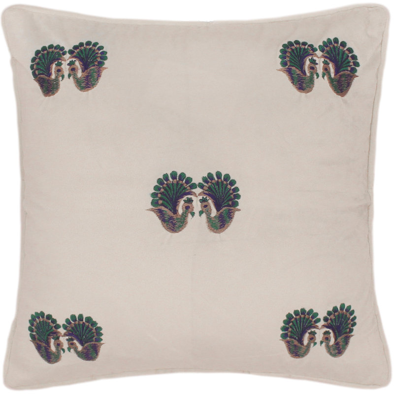 Coussin rustique en velours italien brodé à la main Metcalfe