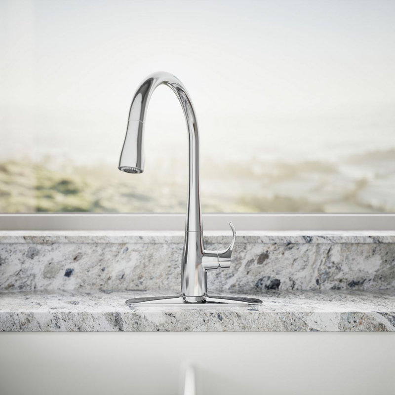 Simplice Pull Down Single Handle Kitchen Faucet, Polished Chrome
