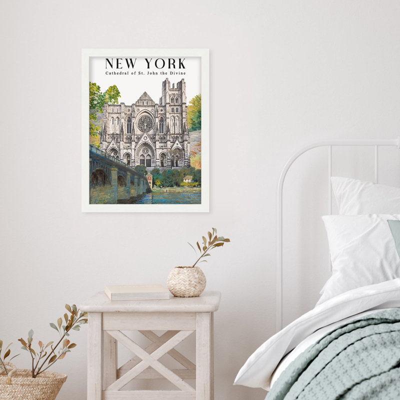 «Cathédrale Saint-Jean le Divin New York» sur papier, Blanc