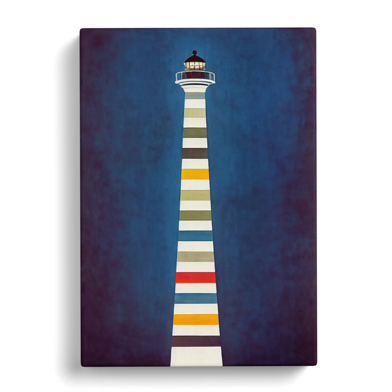 Lighthouse Strip Abstract - Wrapped Canvas, 60cm H x 40cm W x 3cm D