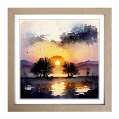 Sunrise Watercolour No.1 - Framed Print