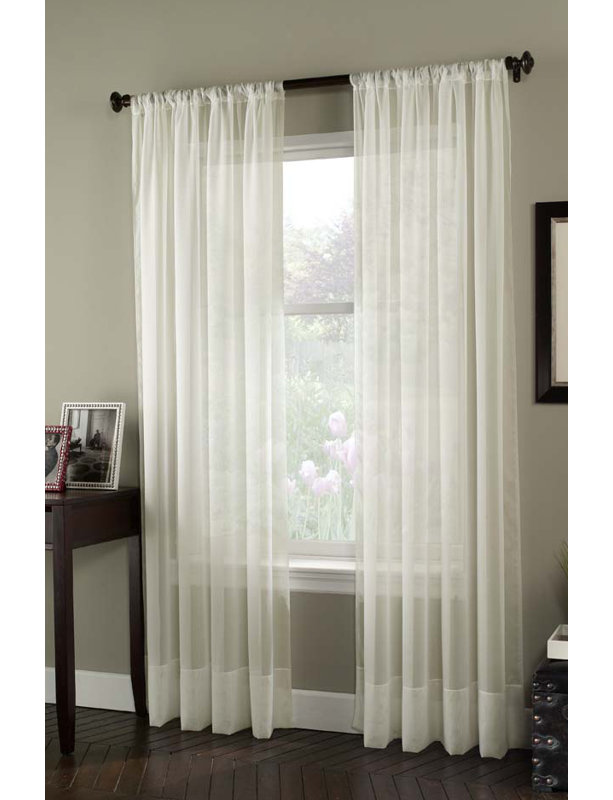 Curtainworks Soho Voile Pole Top, Winter White, 59" W x 84" L