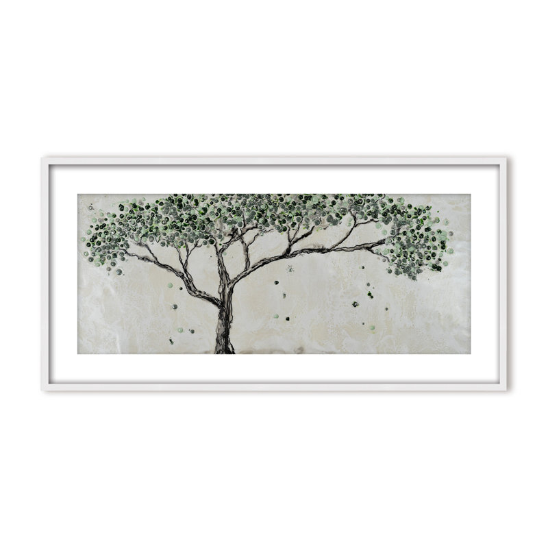 Nature Inspired "Spring's Guardian" Canvas Wall Art By , 12" H x 24" W, Framed Matted Print, White