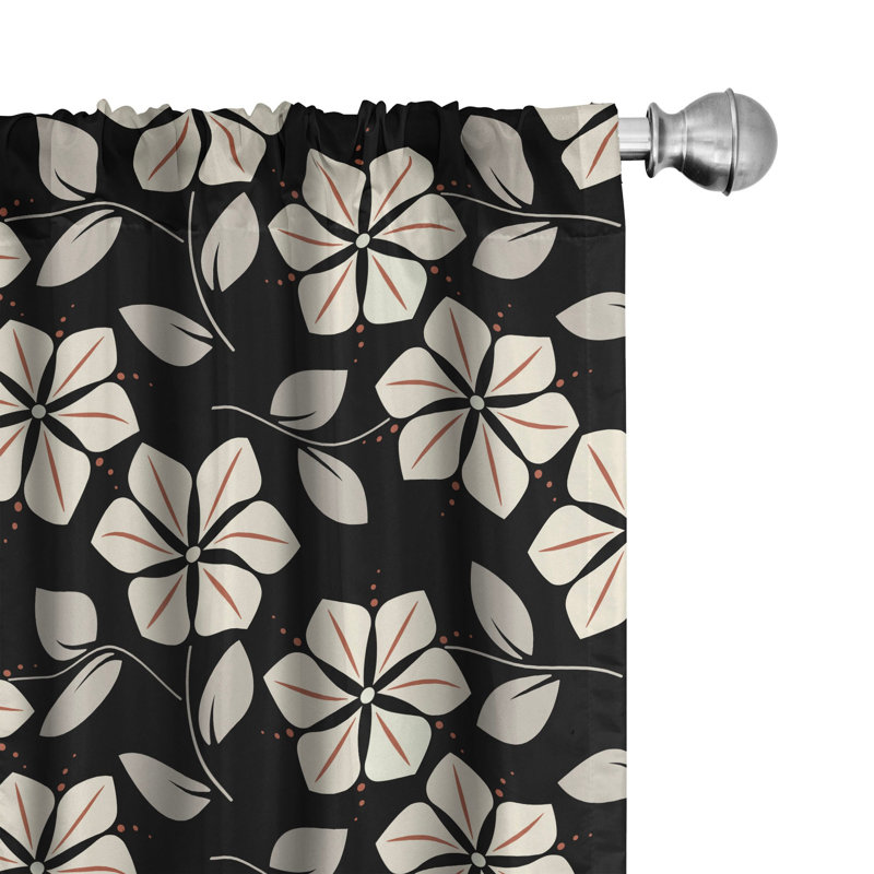 Panneau coulissant floral semi-diaphane avec passe-tringle, 28 po x 84 po