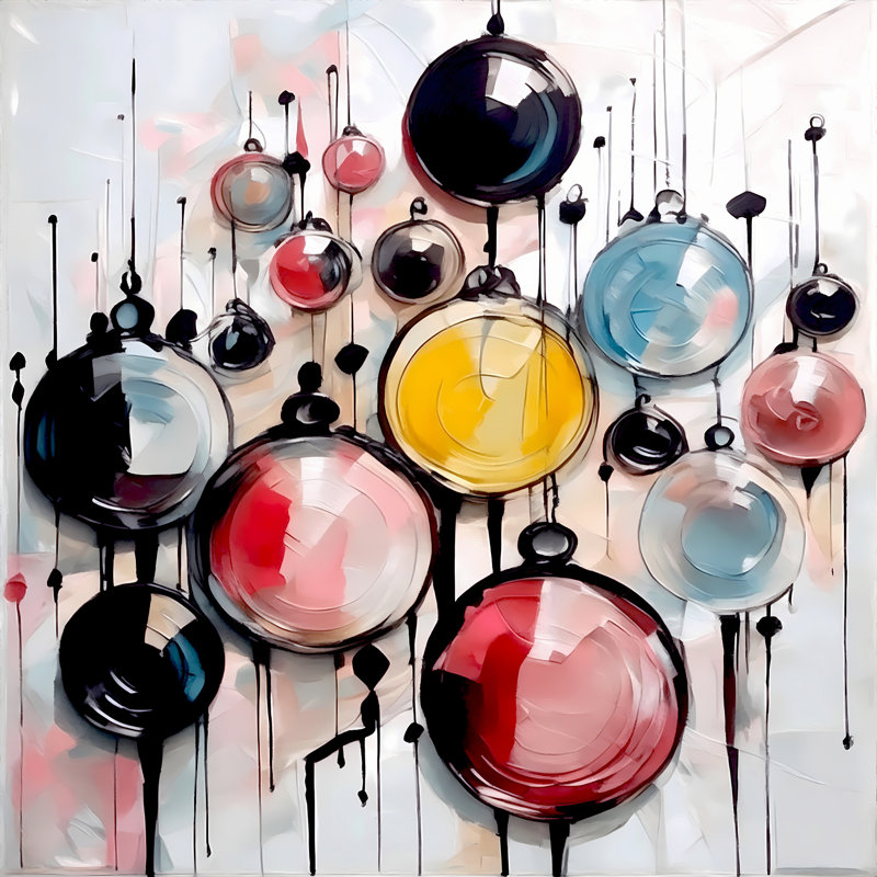 Floating Orbs, 24" H x 24" W