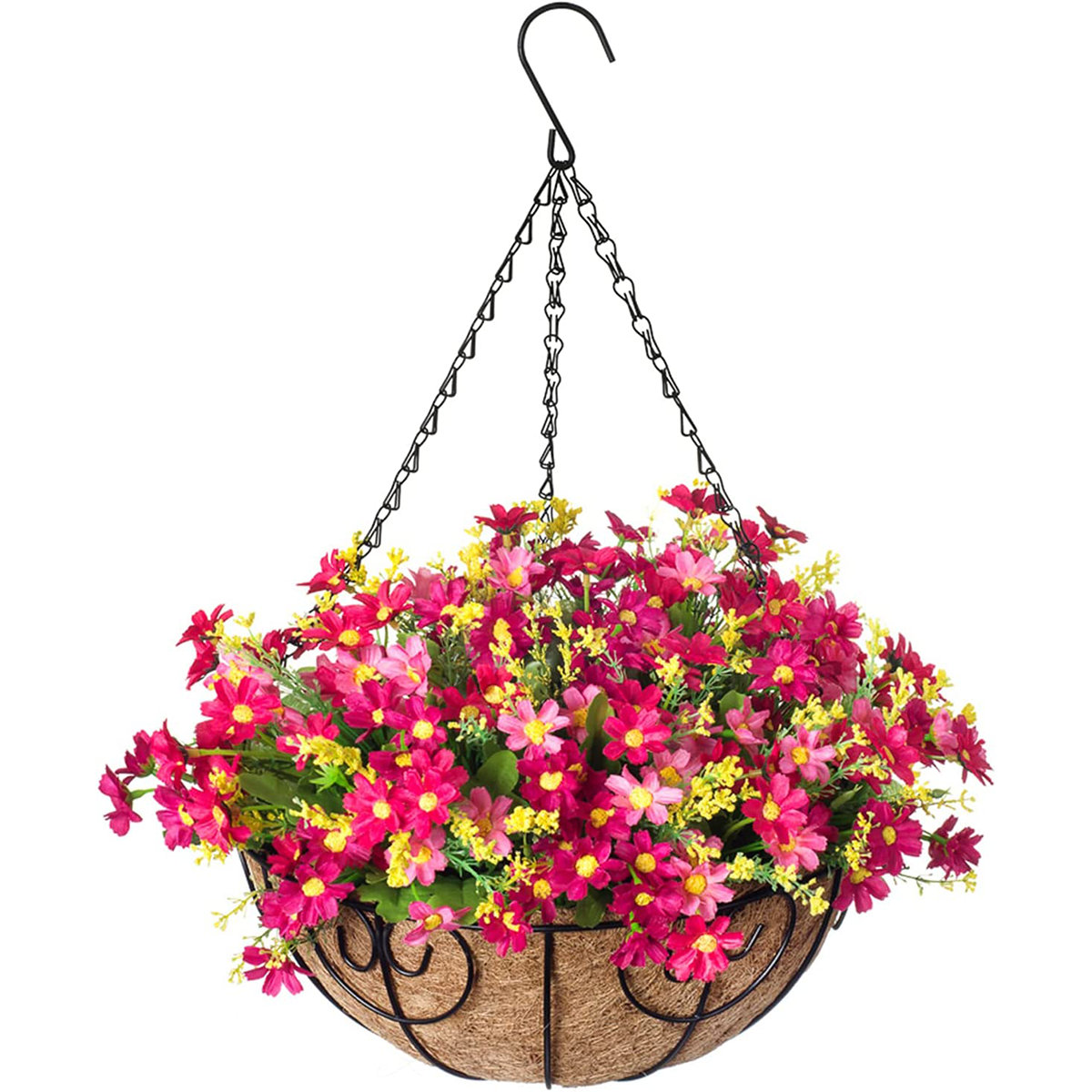 Primrue Artificial Hanging Daisy in Basket | Wayfair