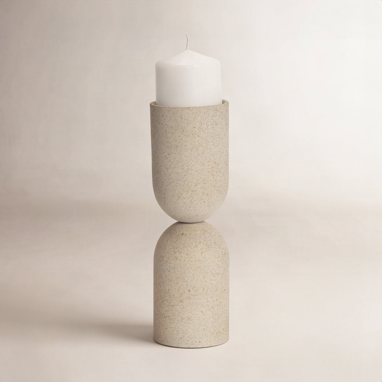 Textured Metal Pillar Candle Holder, 11" H x 3.5" W x 3.5" D