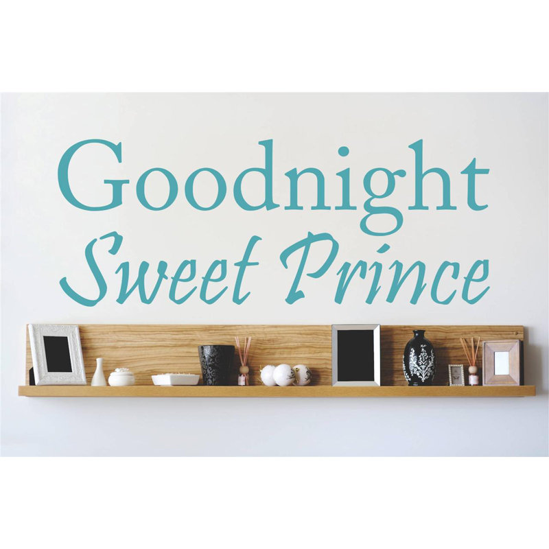 Décalcomanie murale prince doux goodnight, H 12 po x l 30 po x P 0,16 po, Bleu
