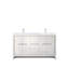 Meuble-lavabo double l 60 po x P 20 po autoportant avec comptoir en quartz blanc-132398131