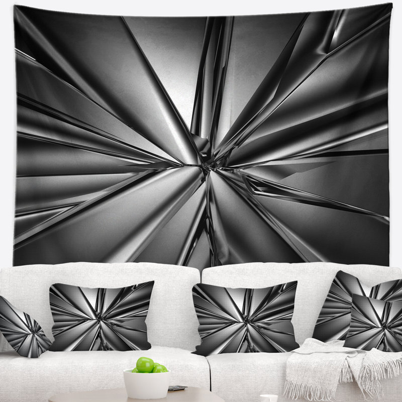 Tapisserie abstraite à fond de cristal futuriste, H 32 po x l 39 po