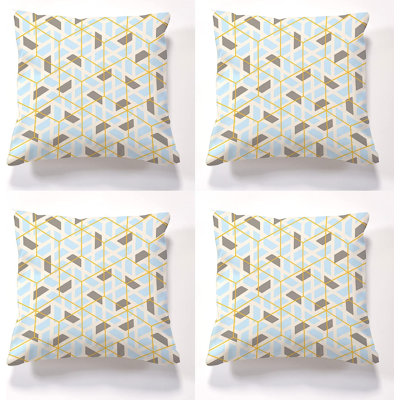 Aneshia Indoor / Outdoor Geometric Square Throw Cushion