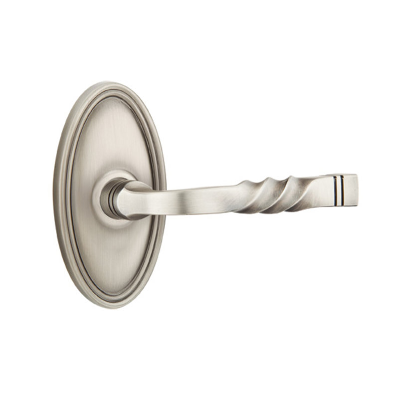 Faux levier de porte double avec rosette Santa Fe, Droite, Nickel antique