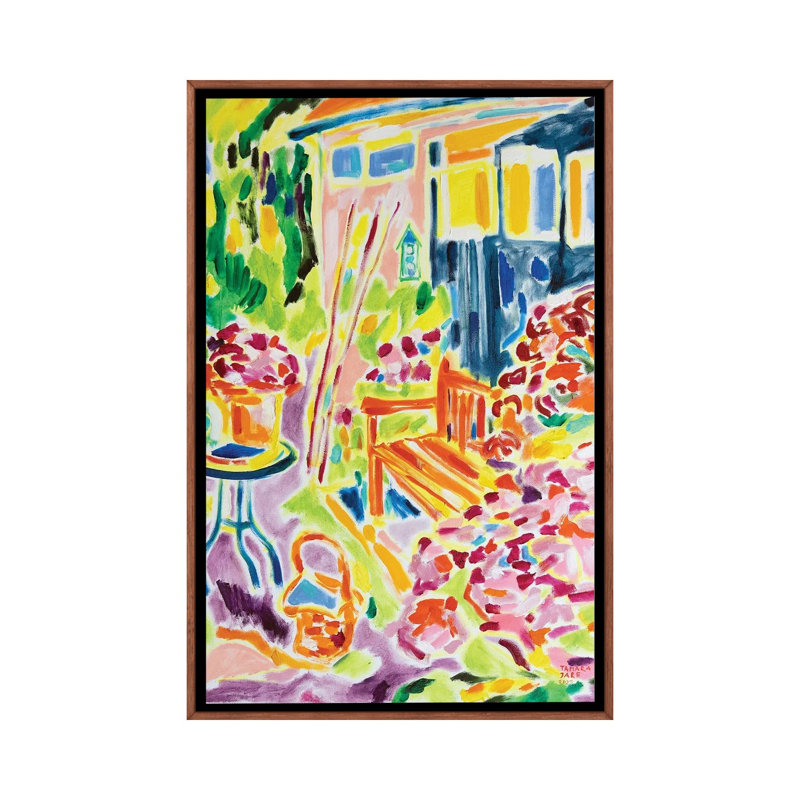 Dans le jardin - reproduction d'art murale encadrée, H 48 po x l 32 po, Reproduction encadrée sans passe-partout, Brun